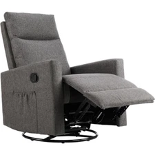 Recliner Chair Swivel Rocking Glider Rocker Nursery Chair Extra Large Footrest