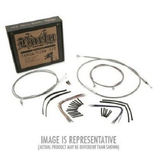 BAGGER 14" APES Extended Cable Kit Stainless No ABS B30-1117 Harley FL 2014-17 - Image 2 of 4