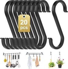 20 pcs S Hooks, 6063 Space Aluminum Hanging Hook Never Rust 25Kg Load-Bearing