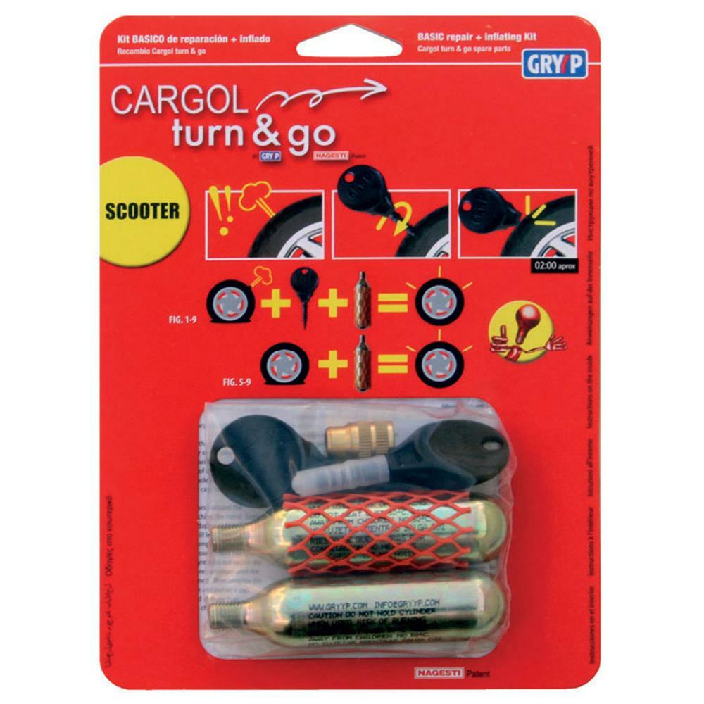 Oxford Gryyp Cargol Turn & Go Puncture Repair Kit 2 Motorcycle Bike Tyre Kits