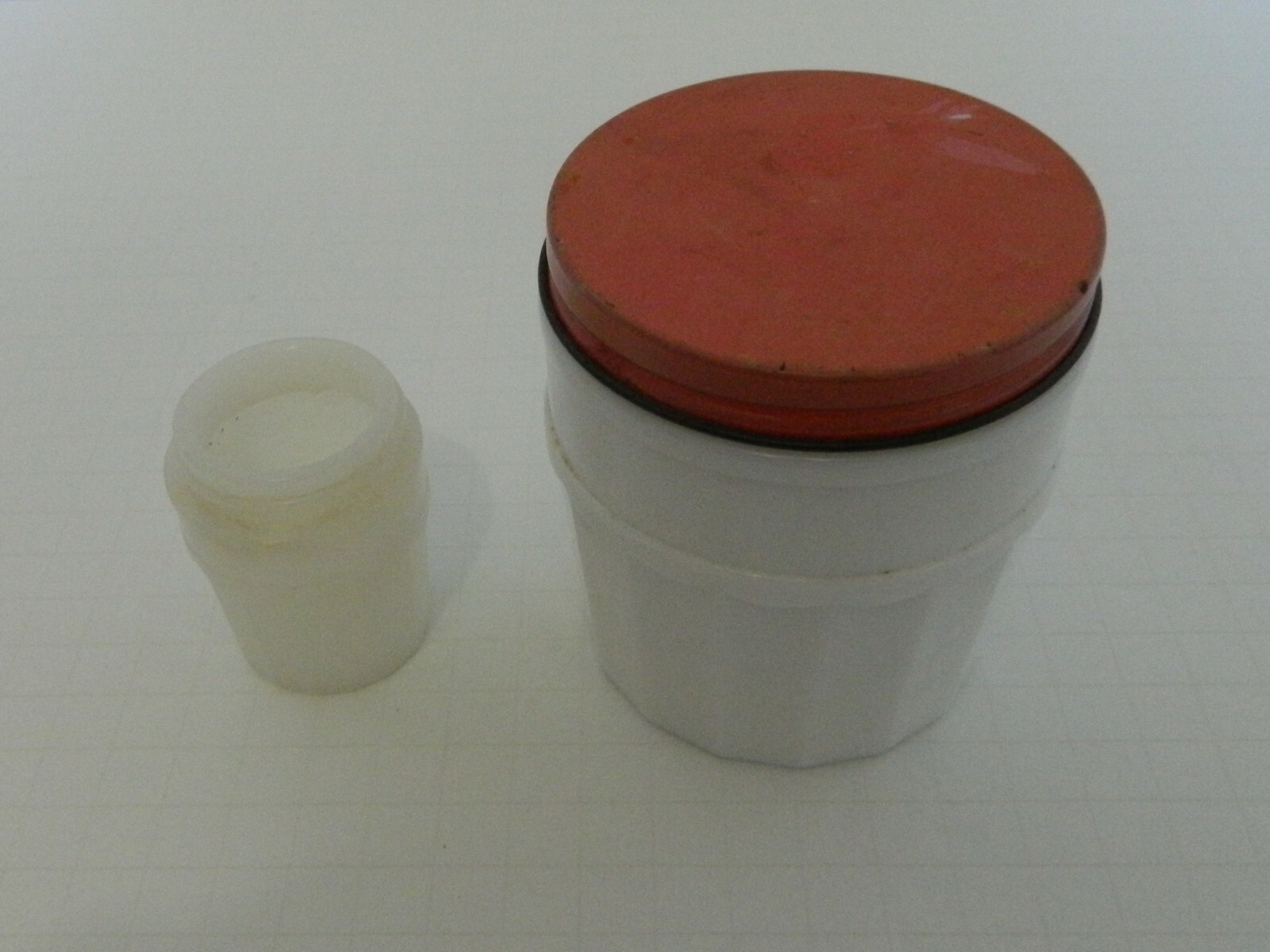 Milk Glass Lady Esther Face Cream Jars Vintage Lot of Two 10 oz with