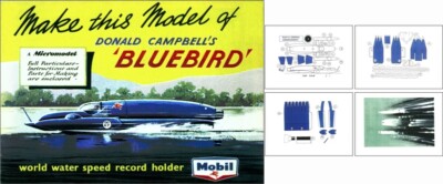 Micromodels - London Ltd. Donald Campbell´s ''BLUEBIRD'' Werbeblatt mit Modell