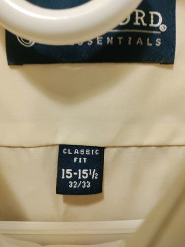 NWT Men's Stafford ivory button down mens sz 15/15.5 - Picture 3 of 5