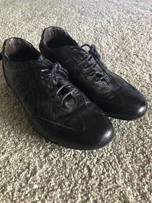 Navyboot Black Croc Skin Lace Up Shoe Size 9