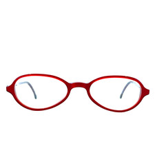l.a.Eyeworks Woolworth 295 Eyeglasses Frames Red Oval Full Rim 45-17 135mm a2
