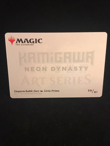 UNQUENCHABLE FURY (KAMIGAWA: NEON DYNASTY)(39/81) Art Series Magic MTG - Picture 3 of 3