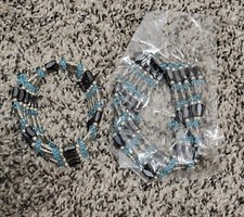  2 Magnetic Therapy Hematite  Crystal Beads Necklace/Bracelet Anklet Wrap