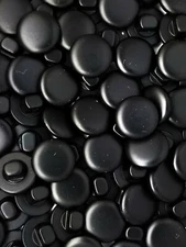 SIZE 18L - 7/16", DULL SHANK BUTTON, BLACK, 1 DOZEN, MATTE FINISH