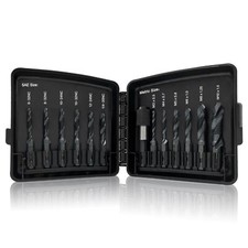 Drill  Tap Bit Set 13 Pc SAE  Metric Drill Tapping Threading Kit Black