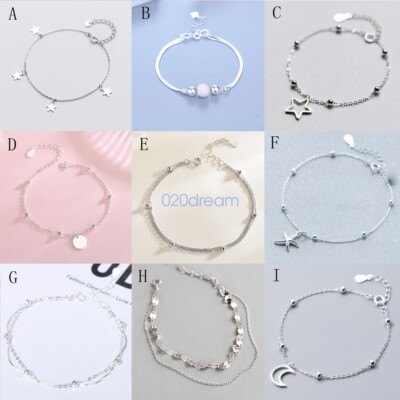 Genuine 925 Sterling Silver Adjustable Chain Double-deck  Bracelet Extend Chain