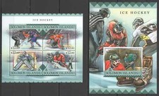 LS534 2016 ÎLES SALOMON HOCKEY SUR GLACE NHL SPORT #3736-40 1KB + 1BL MNH