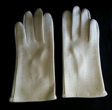 Vintage White Vinyl Gloves Made in Japan - One Size