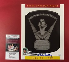 Steve Carlton Signed 1989 Program JSA Certified MLB CY Young Award Phillies HOF!