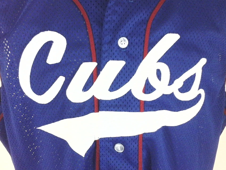 Camisa de béisbol de malla de CHICAGO CUBS Wilson EE. UU. Vintage cosida azul para hombre XXL Foto 3 de 4