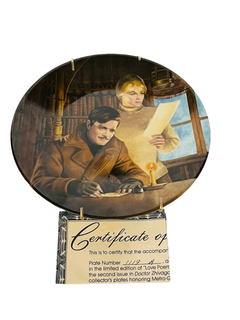 Doctor Zhivago Collector Plate Dr WS George COA 1991 vtg Turner Love Poems  Lara | eBay
