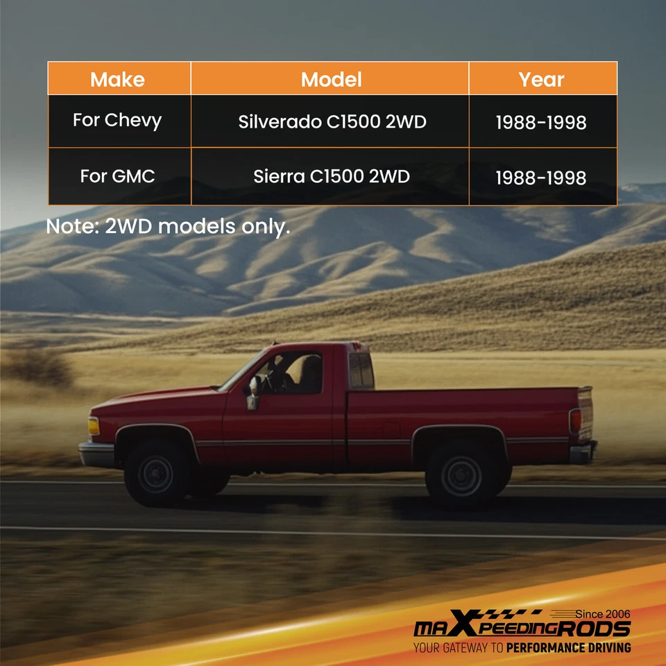 Juego de resortes de hoja descendente de 4" para Chevy Silverado/C-1500/GMC Sierra 1988-1998 Foto 3 de 4