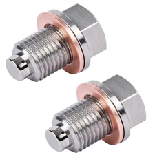 2PCS M14x1.5 Car Universal Engine Magnetic Oil Drain Plug Screw Nut Bolt Sumps