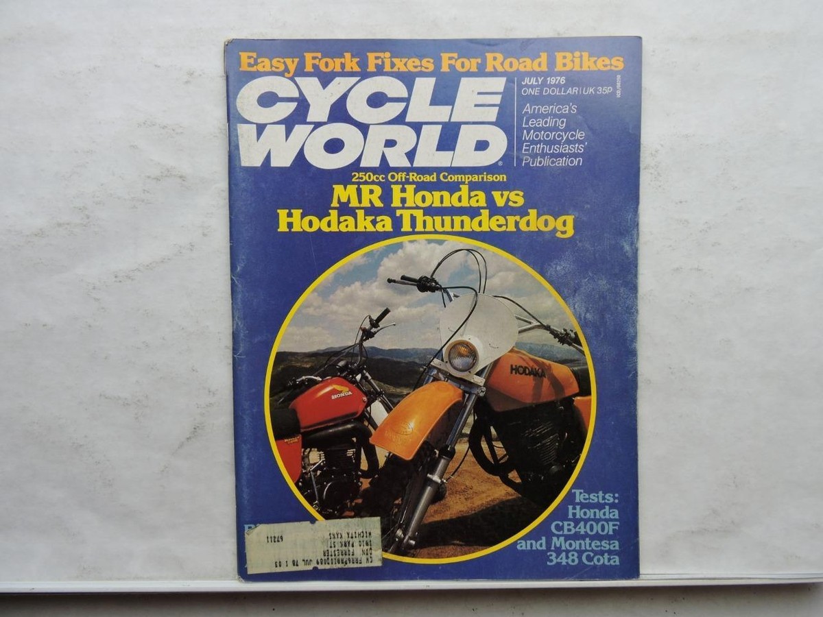 July 1976 Cycle World Magazine 250cc MR Honda Hodaka Thunderdog
