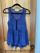 Urban Outfitters Staring at Stars Sheer Sleeveless Blouse S Blue Anthropologie