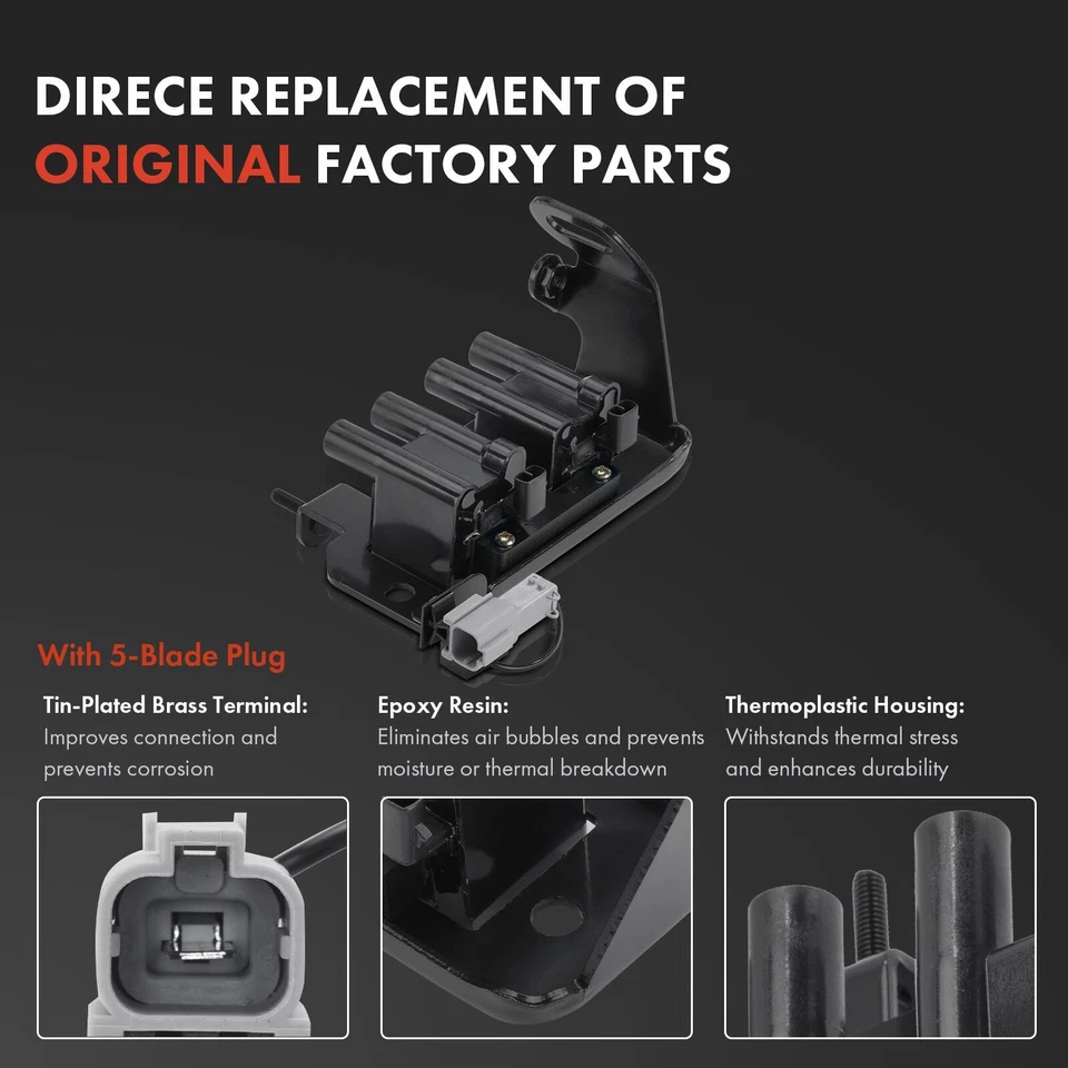 1x Bobina de encendido y 4x Bujías de iridio + platino y 4x cables para Kia Rio 01-05 Foto 3 de 4