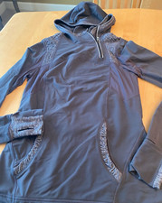 LULULEMON ATHLETICA ASYMMETRICAL ZIP TWO TONE GRAY BBL PULLOVER THUMB HOLES 6