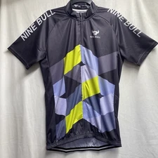 Nine Bull Cycling Short Sleeve Full Zipper Shirt Men XL Gray 3 Rear Pockets New
