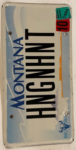 Vanity HANG & HUNT license plate Bow Hunter Tree Stand Deer Hunting Sportsman MT - Picture 8 of 12