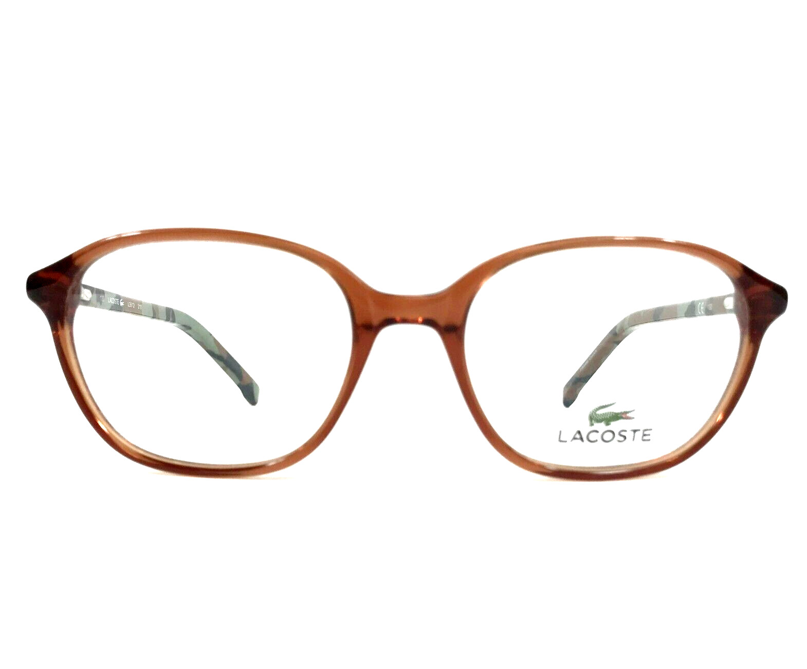 Lacoste Kids Eyeglasses Frames L3613 210 Brown Army Camouflage Round 48-17-130