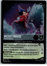  225 Mickey Mouse Playful Sorcerer FOIL Lorcana Illumineer's Quest Deep Trouble
