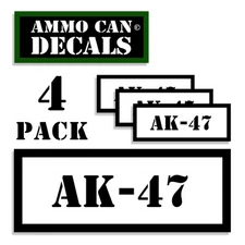 AK-47 Ammo Can RIFLE Labels Ammunition Case stickers decal 4 pack 3"x1.15" WT
