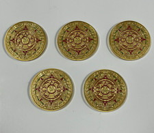 Mayan Calendar Gold Coins Mexico Aztec Maya Gold Coin - 5 Pack