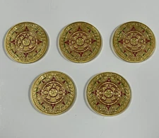 Mayan Calendar Gold Coins Mexico Aztec Maya Gold Coin - 5 Pack