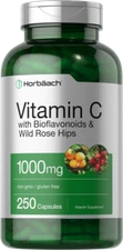 Vitamin C 1000mg | 250 Capsules | With Bioflavonoids and Rose Hips | by Horbaach