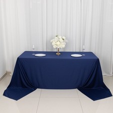 90" x 156" NAVY BLUE Scuba Polyester Rectangular TABLECLOTH Party Events