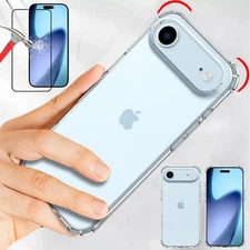 For iPhone 17 Pro Max/AIR/Plus Clear Shockproof Phone Case Cover + Glass Screen