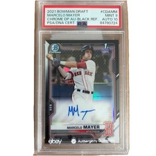 Marcelo Mayer 2021 Bowman Draft 1st Black Refractor Auto /75 Red Sox  