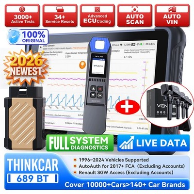 ThinkScan 689BT OBD2 Diagnostic Tool CANFD & DOIP Auto TPMS Programming Scanner