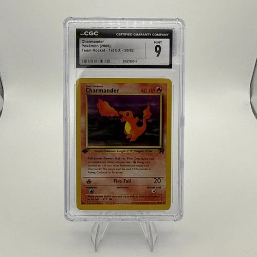 2000 Pokemon Charmander 050/082 Team Rocket 1st Edition CGC 9