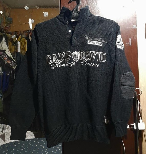 Men Camp David Sweater Black Knit 36 / S / 44