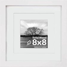 Egofine 8X8 Picture Frame Made of Solid Wood with Plexiglass, Display Pictures 4