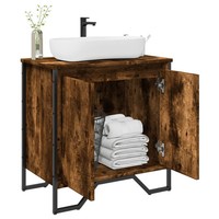 Waschbeckenunterschrank RäUchereiche 60X35X60 Cm Holzwerkstoff