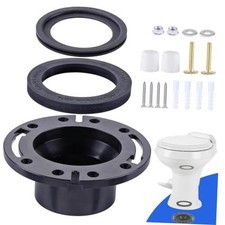RV Toilet Seal and 3    Socket RV Toilet Flange Kit, Compatible with Do Black