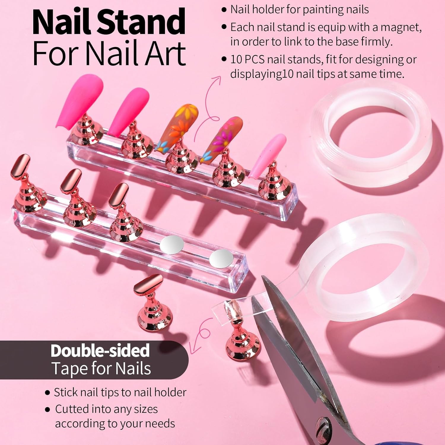 Nail Art Tools Kit with Brushes Dotting Tools Stands Palette Files for DIY Nails