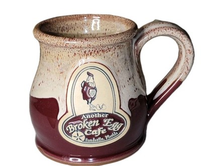 Deneen Pottery Another Broken Egg Cafe Sandestin Florida Coffee Mug Maroon Drip
