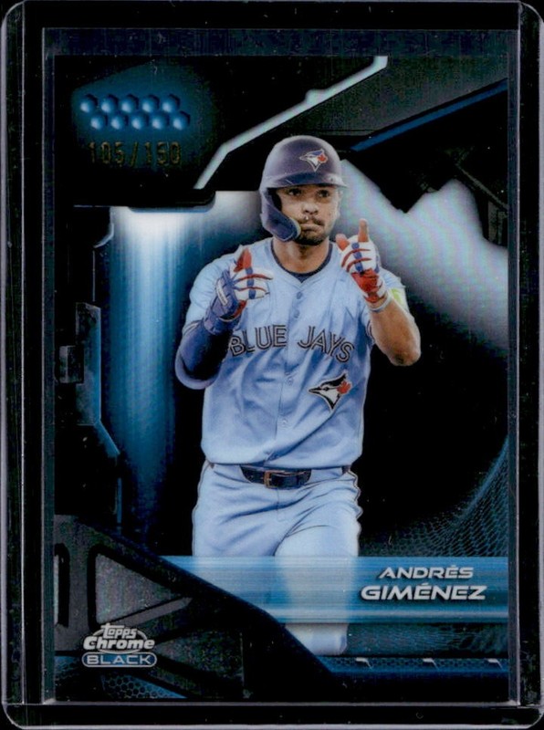 2026 Topps Chrome Black Andres Gimenez Blue Refractor #/150 Jays