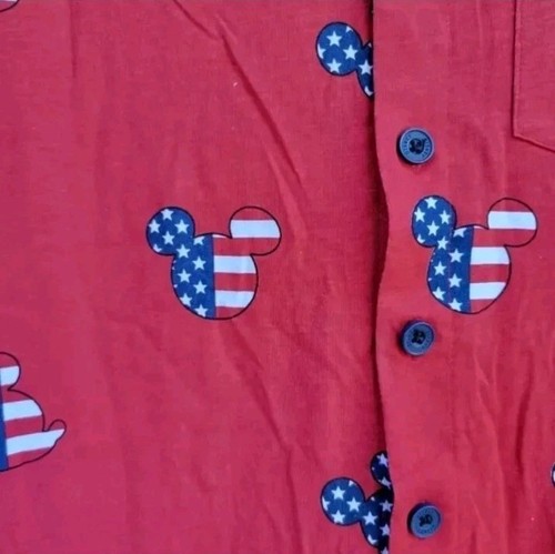 Disney Red Mickey Mouse American Flag Print romper Wmns M 4th Of July Disneyana - Picture 3 of 5