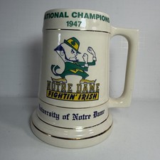 *nos* Notre Dame University Fightin Irish Beer Stein Mug 1947 National Champions