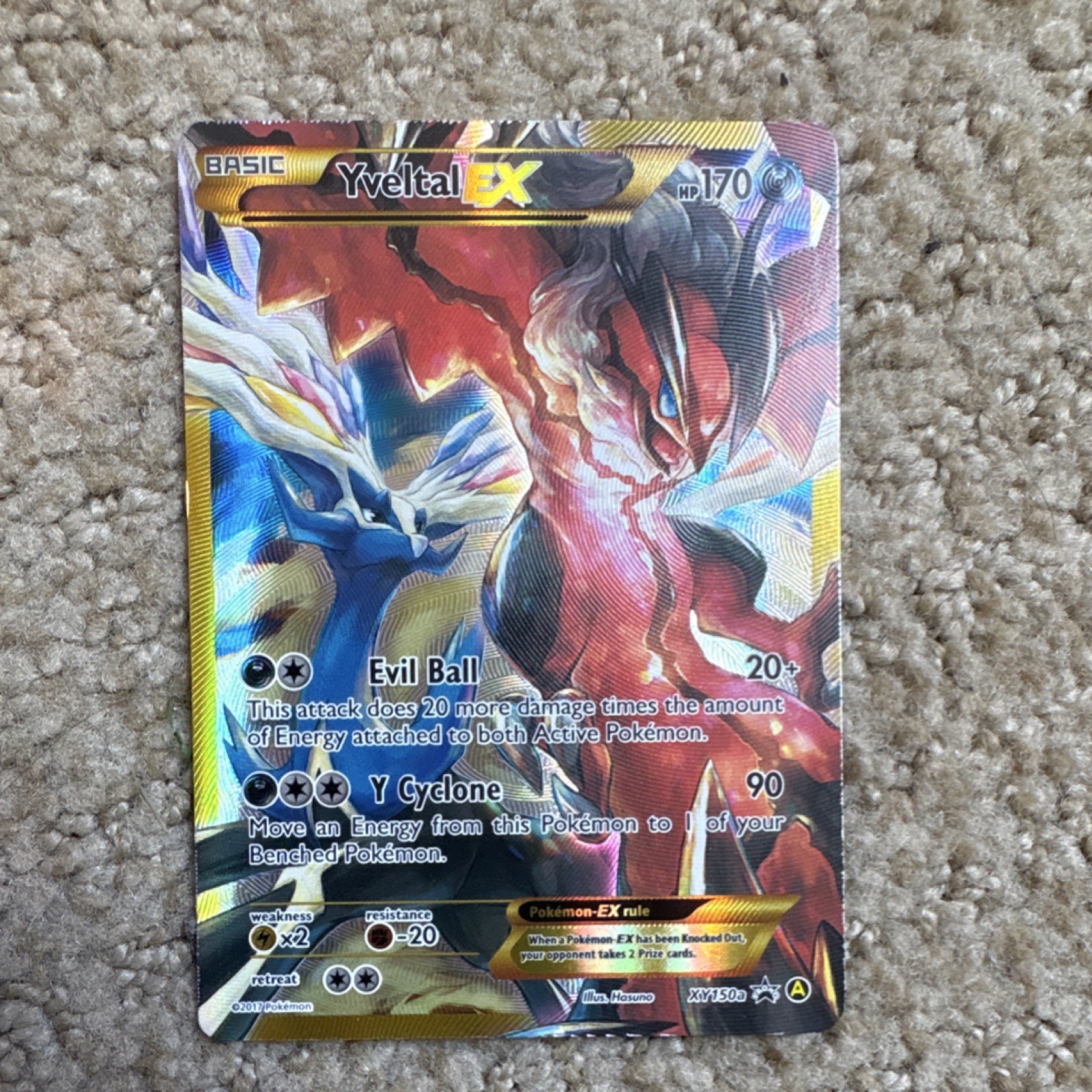Pokémon Yveltal EX Full Art Promo Holo XY Set XY150A 170HP Dark Type