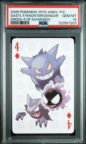 PSA 10 POKEMON PLAYING CARD GENGAR GREEN 4 DIAMONDS 10TH ANNIVERSARY 787B