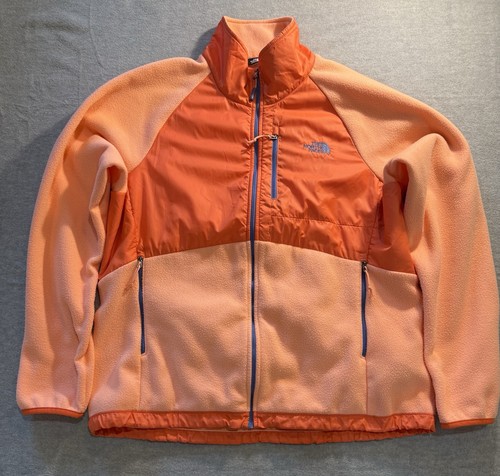 The North Face Denali Jacke Full Zip Fleece orange mit blauem Besatz Damen XL